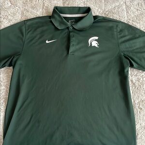 Nike Dark Green Polo Shirt with Spartan Emblem
